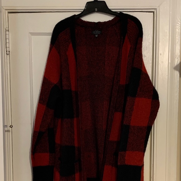 lucky brand buffalo plaid cardigan